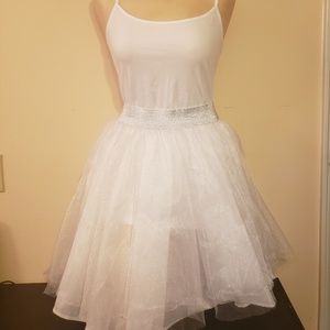 White Glittered Elastic Tutu